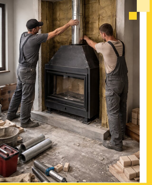 Изготовление и монтаж закрытых каминов в Мегионе под ключ