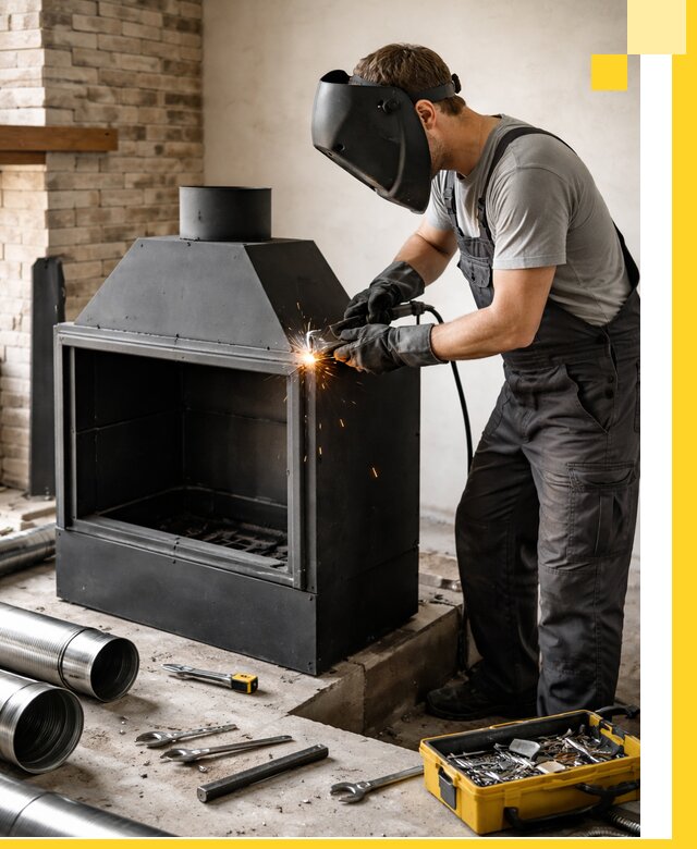 Продажа и установка металлических каминов в Мегионе под ключ