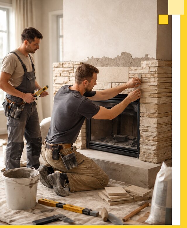 Установка и монтаж каминов для загородного дома в Мегионе