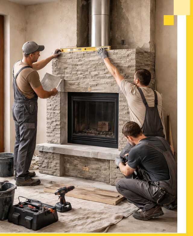 Профессиональный монтаж каминов под ключ в Мегионе для дома