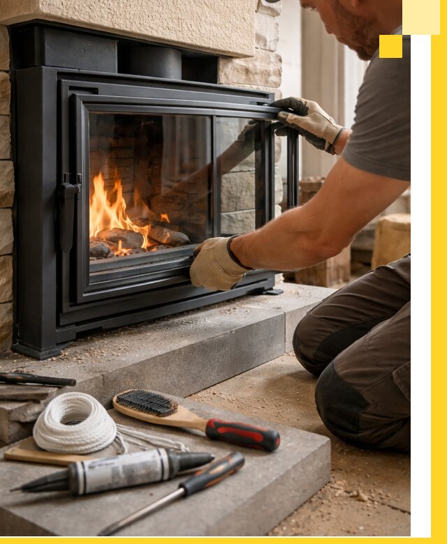 Производство, монтаж и доставка каминов со стеклом в Мегионе