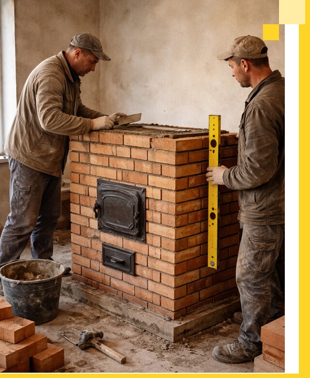 Отопительные печи под ключ в Мегионе, установка и сборка