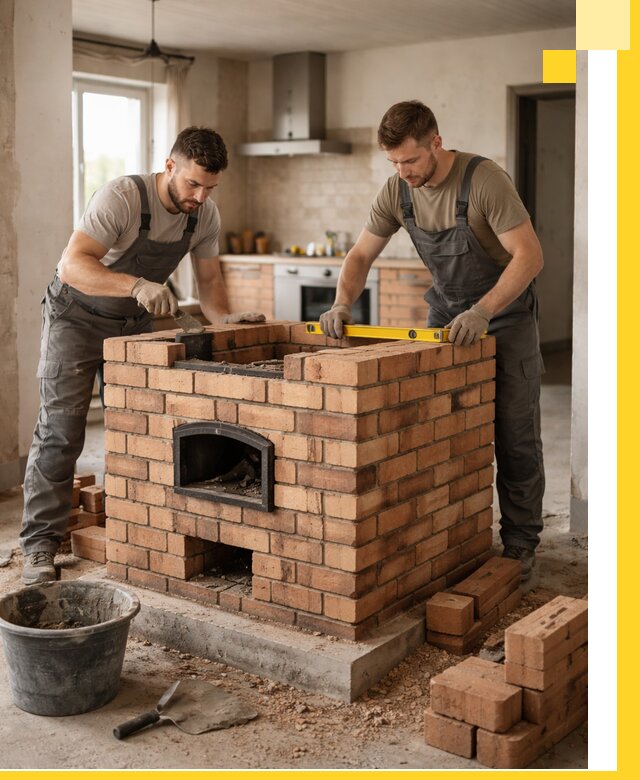 Установка и монтаж печей в частном доме в Мегионе под ключ