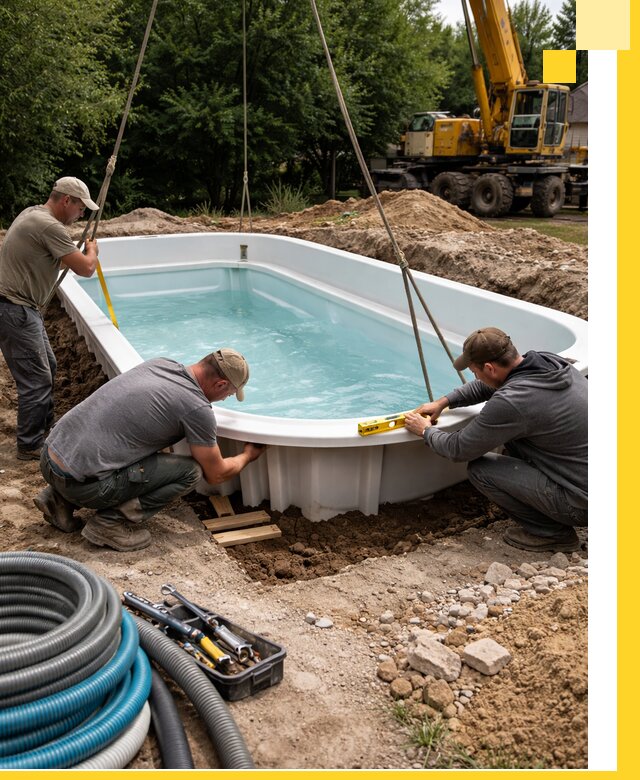 Установка и монтаж композитных бассейнов под ключ в Мегионе