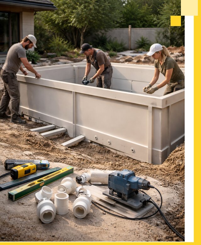 Установка полипропиленовых бассейнов под ключ в Мегионе