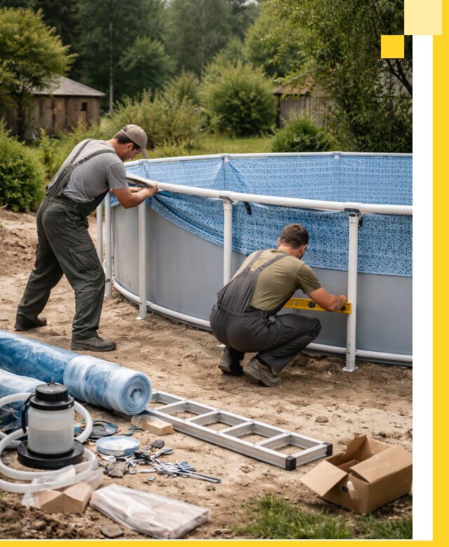 Установка и монтаж каркасных бассейнов в Мегионе под ключ