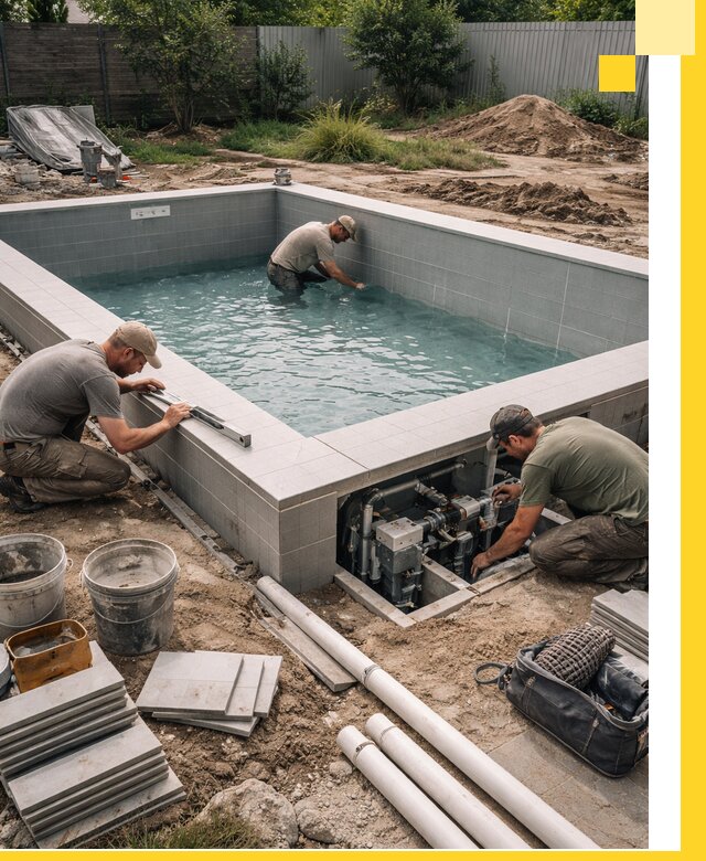 Строительство и монтаж бассейнов для дачи под ключ в Мегионе