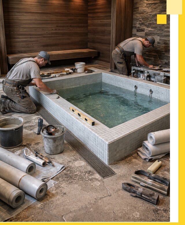 Установка и строительство бассейнов для сауны в Мегионе