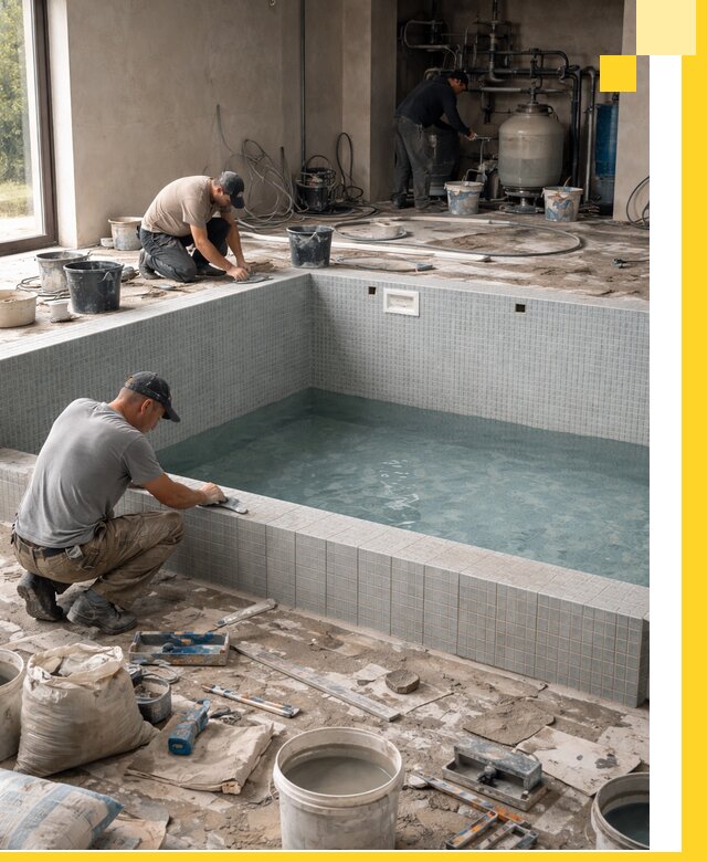 Строительство и монтаж бассейнов в помещении в Мегионе