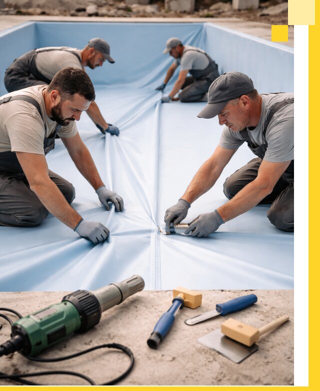 ПВХ пленка для бассейнов с монтажом и гарантией в Мегионе