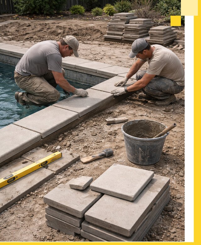 Установка и изготовление копингового камня для бассейнов в Мегионе