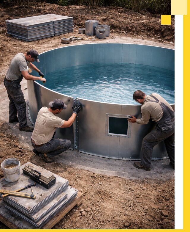 Круглые бассейны под ключ в Мегионе проектирование и монтаж