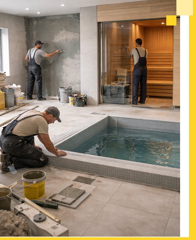 Проектирование и строительство сауны с бассейном в Мегионе