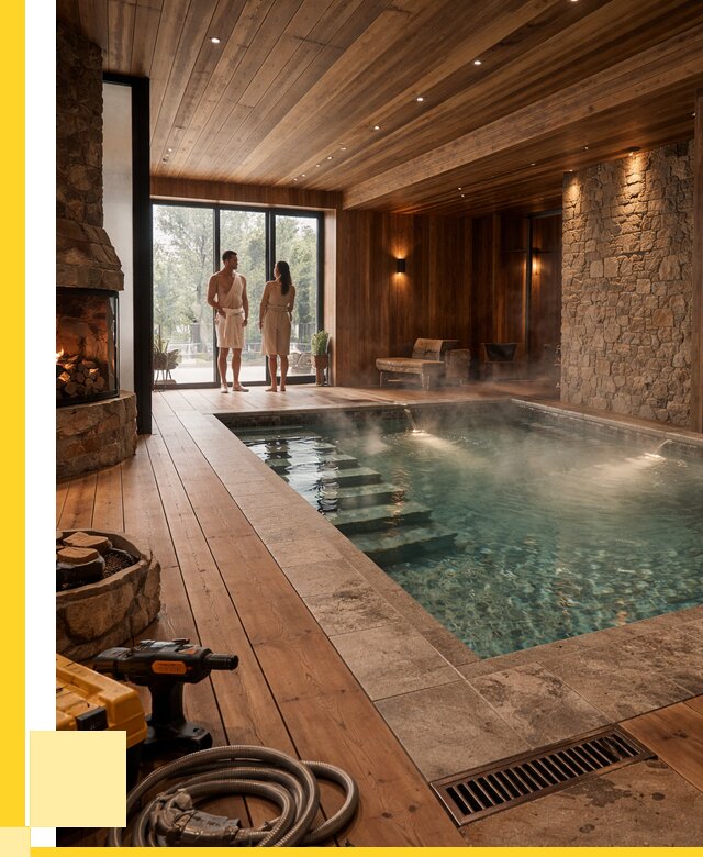 Проекты бань с бассейном под ключ в Мегионе от 78188 р., ЭриданМго