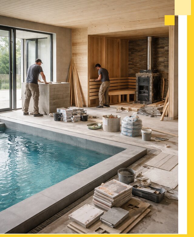 Проектирование и строительство бань с бассейном в Мегионе