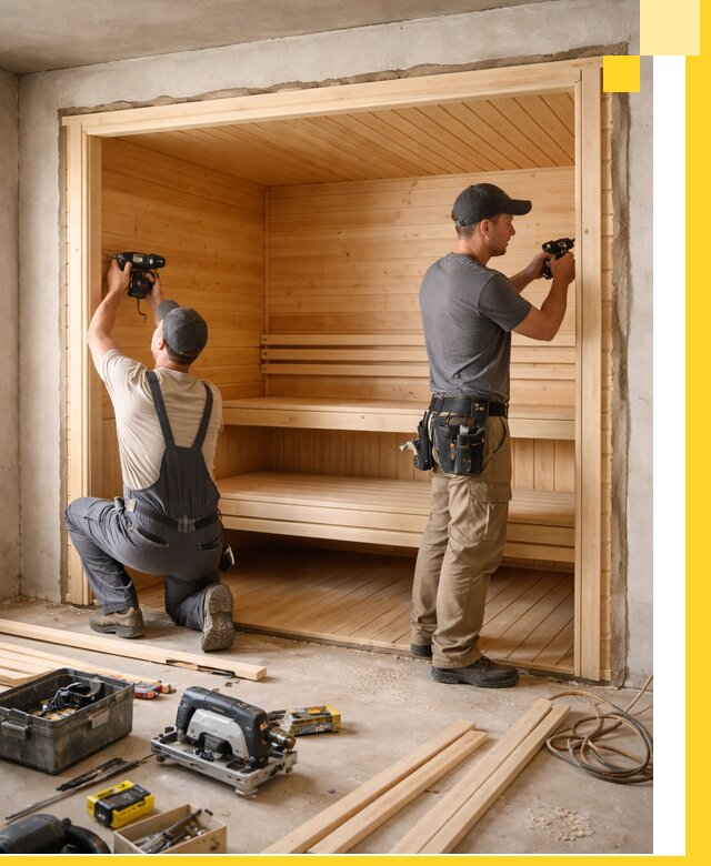 Монтаж саун под ключ в Мегионе — проектирование и установка