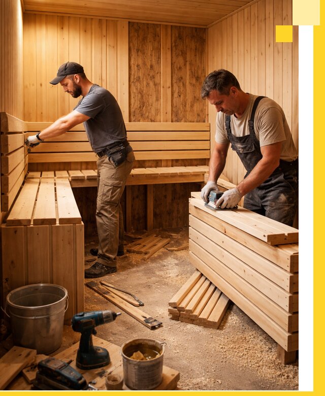 Профессиональный комплексный ремонт саун под ключ в Мегионе