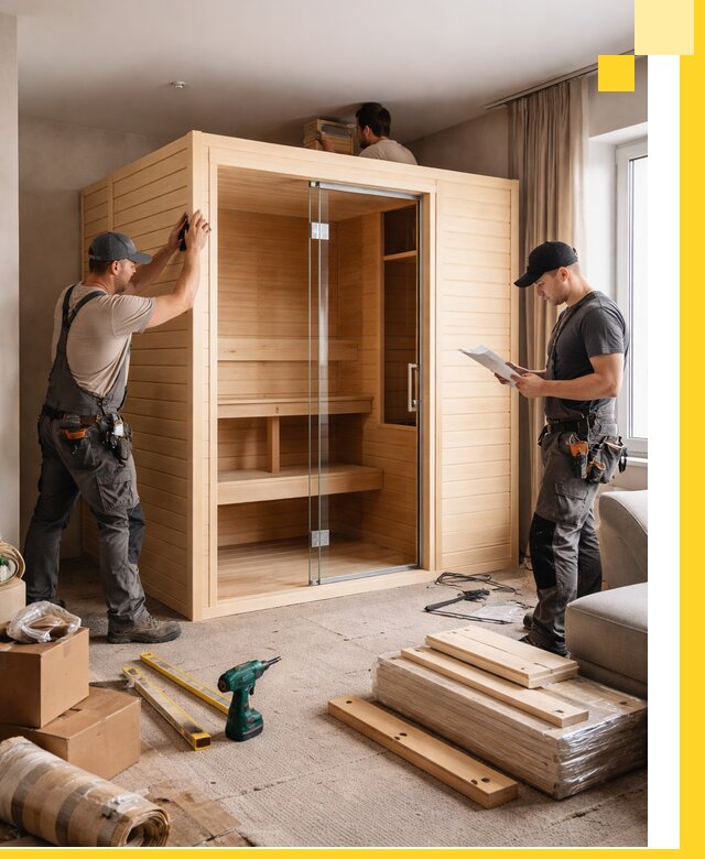 Установка и благоустройство саун в квартире в Мегионе