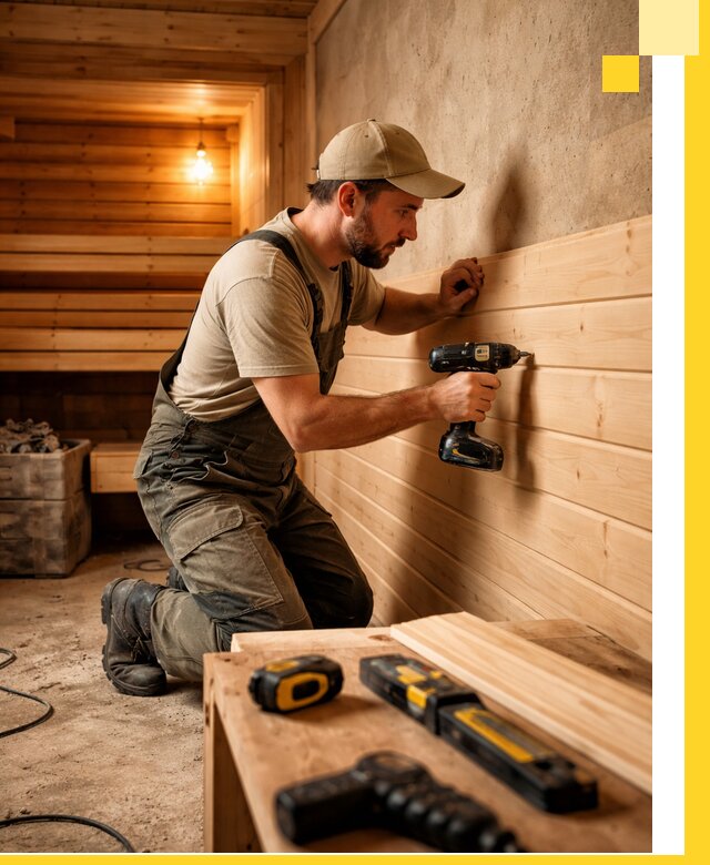 Профессиональная внутренняя отделка бани в Мегионе под ключ