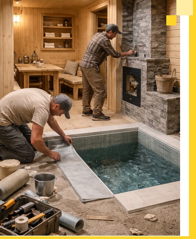 Строительство бань с комнатой отдыха под ключ в Мегионе