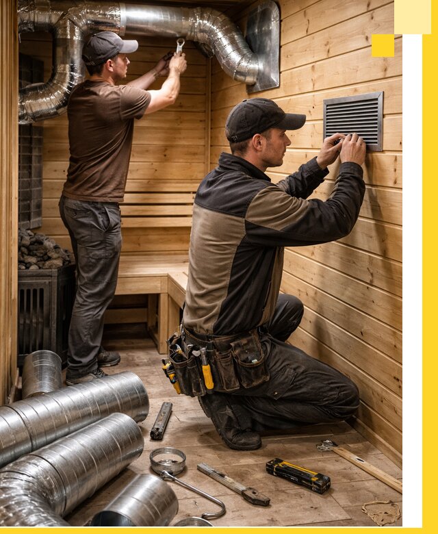 Проектирование и монтаж вентиляции бани в Мегионе под ключ