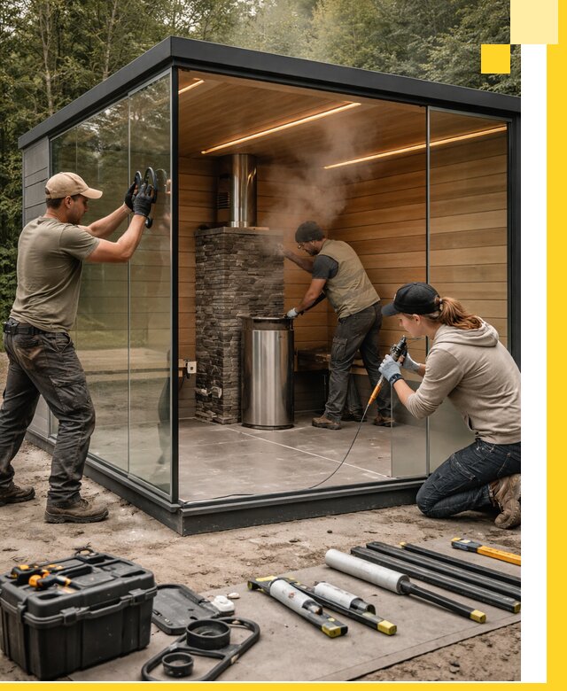 Проектирование и строительство стеклянных бань в Мегионе