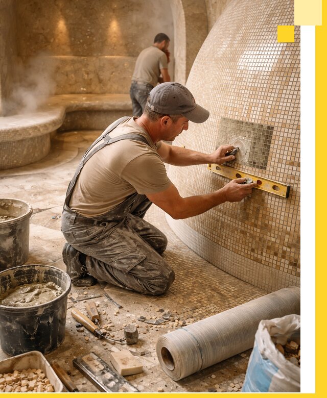 Хамам под ключ в Мегионе: проектирование, строительство, отделка