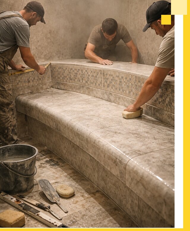 Изготовление и установка сидений для хамама в Мегионе